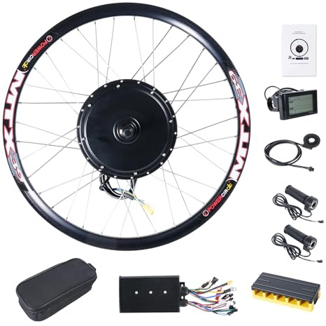 48V 2000W Electric Bike Conversion Kit, Hub Motors Ebike Conversion kit with 27.5 inch Wheel, LCD3 Display, 45A Controller, PAS, Brake, Throttle, Sensor, Suitable for Rear Wheel Mountain Bike DIY