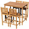 ALEOS. XXL BAR-Set - Teak Bartisch Bistrotisch Stehtisch 120x70cm mit 4X Barhocker Holz Modell: JAV-BIMA-SET120+4