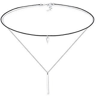 Elli Halskette Damen Choker Geo Dreieck Layer in 925 Sterling Silber
