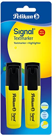 Pelikan Textmarker Signal Leucht-Gelb, 2 Stück, mit Keilspitze