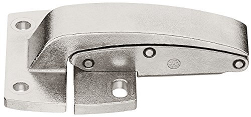 GedoTec® Charnière rabattable à visser, charnière centrale pour ferrures à rabat Senso, bande centrale pour clapets en bois et aluminium, en acier nickelé, ferrures pour meubles