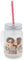 PhotoFancy - Trinkglas mit Henkel und Strohhalm - mit eigenem Foto personalisiert und Bedruckt - Henkel-Glas satiniert mit Deckel und Mehrweg-Trinkhalm - Mason Jar