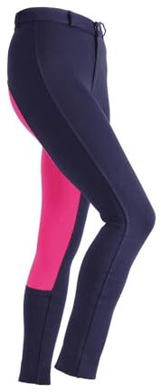 Shires Maids Two Tone Childrens Jodhpurs - Navy/Pink 7-8 Years