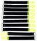 10x 20 cm x 20 mm wiederverschließbare Klett-Kabelbinder NEON GELB mit Metall-Öse - Kabel-Klettband 200 mm wiederverwendbar