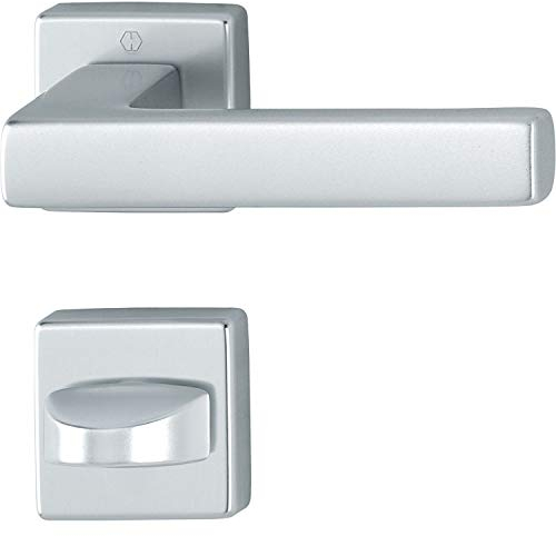HOPPE Drückergarnitur AUSTIN - auf Rosette WC, Aluminium silber eloxiert
