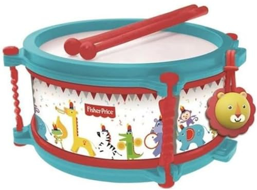 REIG 2726 Fisher Price Trommel im Etui 19 cm, Mehrfarbig