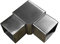 Ecke 90° für Quadratrohr 40x40 x 2 mm Edelstahl Steckfitting Quadratrohrverbinder Quadratrohrbogen Flansch Verbinder