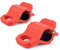 RACEFOXX Motorrad Lenker/Rahmen Abspann - Klammern, Abspannsystem Clips, zum abspannen von Motorrädern oder Rollern auch mit Handschutz Transportclips für Zurrgurte 2er Set, rot