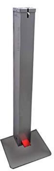 Distributeur Gel hydroalcoolique à Pédale 1L Inclus, Rechargeable avec Anti-Vol, Gris