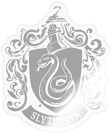 Spreadshirt Harry Potter Slytherin Banner Wappen Sticker, max. 10 x 10 cm, 10 x 10 cm, Transparent glänzend