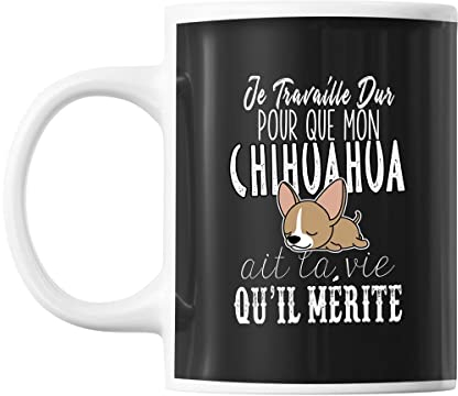 Mug Chihuahua Je travaille dur
