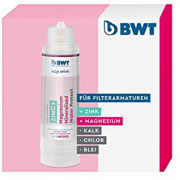 BWT Wasserfilter AQA drink Zinc + MP300 | Filterkerze mit Zink & Magnesium | Wasserfilter Trinkwasser | Filtert Kalk, Chlor, Blei & Kupfer
