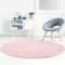 carpet city Shaggy Tapis de salon, à poils longs, motif uni, rose, 160 cm, rond, doux et moelleux, moderne, convient également à la chambre à coucher