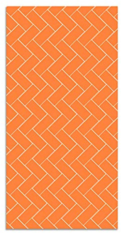 Panorama Alfombra Vinílica Cocina Baño - Modelo Mosaico Ladrillos Naranja 40x80 cm - Varios tamaños - Decoración Hogar