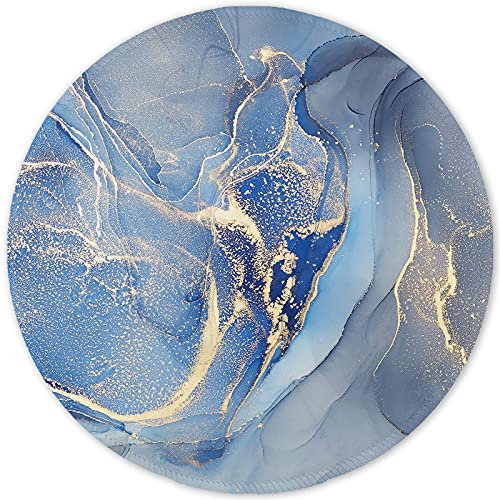 ITNRSIIET Tapis de Souris avec Bord Cousu, Tapis de Souris de qualité supérieure, texturé, imperméable, Base en Caoutchouc antidérapant, pour Souris Gaming Filaire ou sans Fil, Texture marbre Bleu