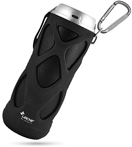 LEICKE Bluetooth Lautsprecher DJ Roxxx | spritzwassergeschützter tragbarer Lautsprecher | Kabellose Musikbox | fürs Fahrrad und Outdoor ​| Mit Wasserfest Stoßfest Mikrofon Portable 360° Stereo Audio