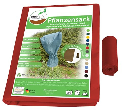 AMF Life Wintervlies + Befestigungsband, Frostschutz für Pflanzen 1,5m x 3m - 80g/m² rot