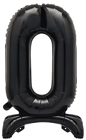 Unique Party 13780 - Riesen Stehen Nummer 0 Ballon - 76 cm - Schwarz