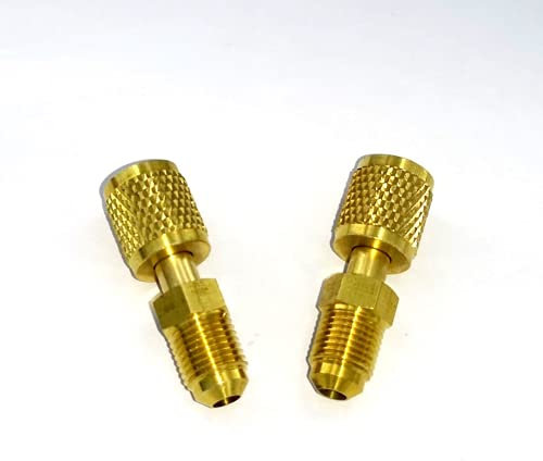 UKD 2 pezzi in Ottone R32 R410A adattatori di Collegamento del refrigerante maschio 5/16 a Adattatore di aria condizionata Femmina 1/4 Adattatore di refrigerante