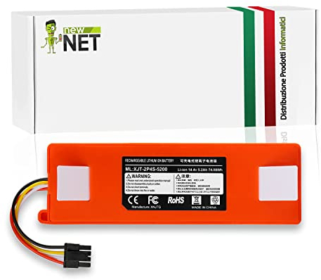 New Net Batteries - Batteria per aspirapolvere compatibile con Xiaomi Roborock Q7 Max Q7 Max+ S5 Max S5 S55 S51 S6 S6 Max S6 Pure S60 S65 [ 14.4 V - 74.88 Wh - 5200 mAh ]
