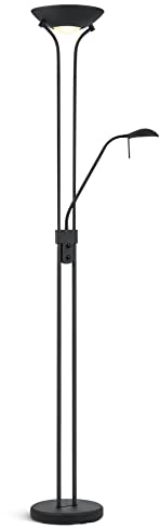 Home Sweet Home Klassische Stehleuchte - 50 x 50 x 180cm - Dimmbar mit R7s Hauptlicht - Mit G9 Leselicht - Schwarze - Gebrauch Für Schlafzimmer und Wohnräume