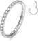 YEBOCIYO Septum Piercing 12mm Tragus Piercing Silber Nasenpiercing Conch Piercing Ring Würfel Zirkon Daith Helix Knorpel Lippen Augenbrauen Bauch Piercing 316L Edelstahl 16G