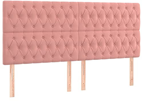 vidaXL Testiera a LED Rosa 200x7x118/128 cm in Velluto