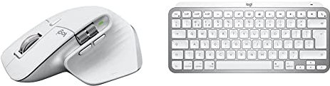 Logitech MX Master 3S for Mac - Wireless Bluetooth Mouse with Ultra - Pale Grey & MX Keys Mini for Mac Minimalist Wireless Keyboard, Compact, Bluetooth, Backlit Keys, USB-C, Tactile Typing