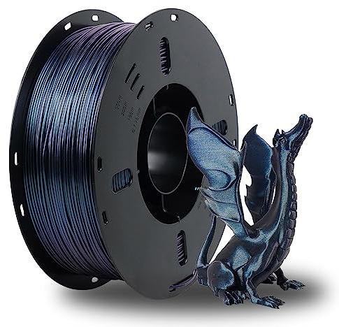 VOXELAB 3D Drucker Filament Chameleon PETG Farbwechsel-Filament 1.75mm,Präzise Maßgenauigkeit +/- 0.02 mm, Ordentliche Spule 1KG(2.2lbs), Wechselt die Farbe mit Licht und Winkeln, PETG Burnt Titanium