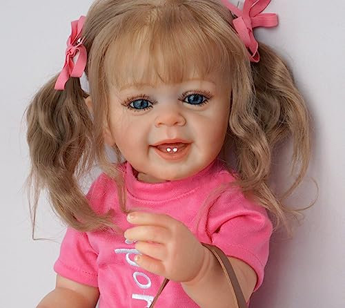 Zero pam Reborn Baby Vollsilikon Lebensecht Puppe 55 cm Babypuppe Wie Echtes Baby Silikon Puppen Mädchen Kann Gewaschen Werden Babypuppen Wie Echt Mit Blondes Haaren
