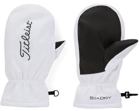 TITLEIST Titleist StaDry Cart Mitts (White/Charcoal, One Size, Pair) Winter Mittens 2023 Golf