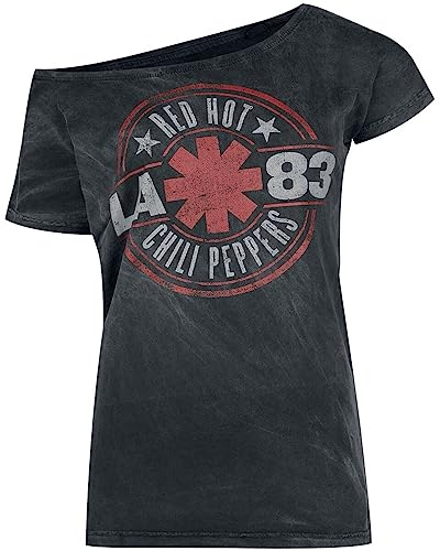 Red Hot Chili Peppers Distressed Logo Frauen T-Shirt schwarz