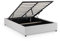 Mobilier-Deco BAZIL - Lit sommier relevable avec Coffre en Simili Cuir Blanc 140x190 cm