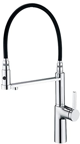 3 Way Kitchen Tap Pull Out Spray Kitchen Mixer Taps with 2 Modes Spray Dual Handles Black Silicone Hose 3 in 1 Drinking Purifier Water Tap for Filter System