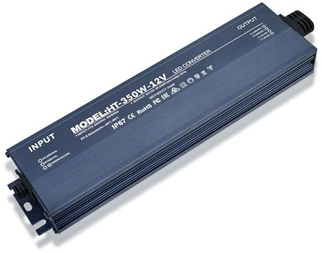 LED Trafo 12V 350W 30A, IP67 Wasserdicht led transformator 12v 350w, trafo 230v auf 12v, netzteil 12v, Nicht Dimmbar, kein Flimmern, Kein Rauschen, led driver 12V pour CCTV MR16 G4 MR11 GU5.3