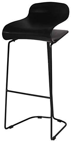 Retro-Barhocker, moderne Barhocker mit Metallbeinen und hohen Frühstückssitzen und Bistrostuhl für die Küche, Zuhause, Theke, Rezeption, Barhocker, hell, hoch (Farbe: Schwarz, Größe: L) lofty ambition