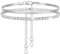 FindChic Lot Bracelets de Cheville Femme ZZirconium Chaîne Cheville Serpent Chaîne Cheville Zircon Ensemble Deux Pièces