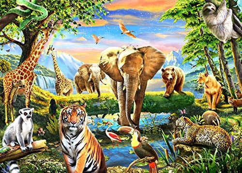Puzzles 1000 Pieces for Adults jigsaw puzzles for adults 1000 Piece Puzzle Educational Games -Safari Animal World-Puzzle Gifts