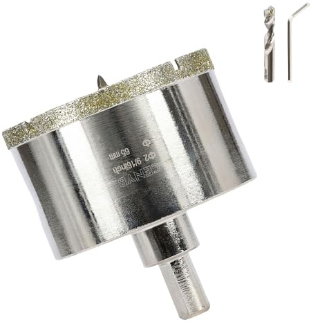 2-9/16 Inch 65mm Tile Hole Cutter Drill Bit Diamond Metal Hole Saw with Center Pilot Drill – Diamond-Coated for Marble, Granite, Ceramics, Porcelain Tiles, Glass