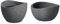 Scheurich Wave Globe, Pflanzgefäß aus Kunststoff, Schwarz-Granit & Wave Globe Bowl, runde Pflanzschale aus Kunststoff, Schwarz-Granit, 40 cm Durchmesser, 21 cm hoch, 12 l Vol.