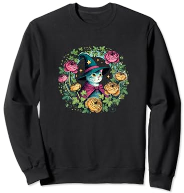 Meowgische Zauberer-Katzen-Illustration Sweatshirt