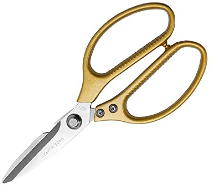 Kitchen Poultry Shears, Kitchen Scissors Japanese Scissors Stainless Steel Multifunctional Chicken Bone Scissors Food Sc (Gold)