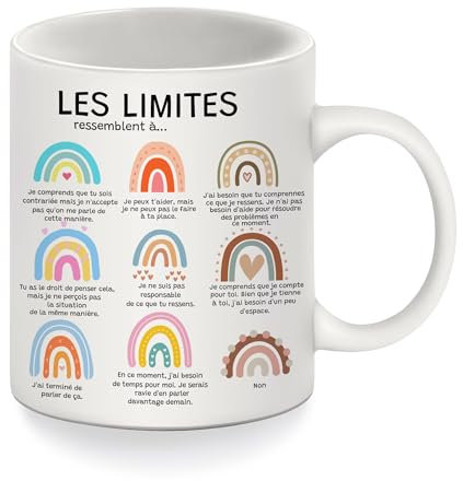 Les limites ressemblent Mugs arc-en-ciel Tasse à café pour la maison Filles Femmes Cadeau d'inspiration pour Fille Sœur Petite-fille Cousine Amies Collègues(Les limites ressemblent à-elle)