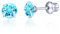 TitanHeart G23 Titan CZ Ohrstecker, Hypoallergen F136 Implantat Grad Titan Schraube Zurück Simuliert Diamant Ohrringe für Empfindliche Ohren, 6mm 5A Cubic Zirkonia Ohrstecker für Damen(Aquamarin)