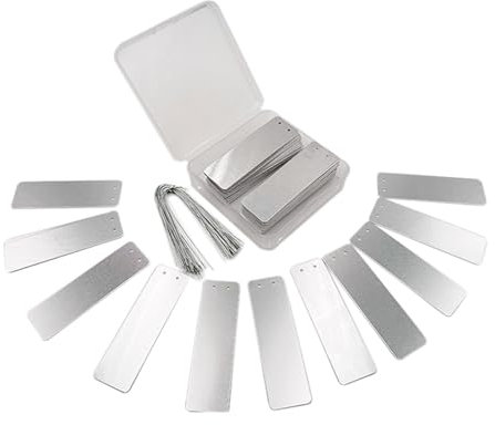 Etichette per piante in alluminio 100Pcs Etichette per piante in metallo Albero in alluminio con fili metallici Double Sided Scrivi su metallo