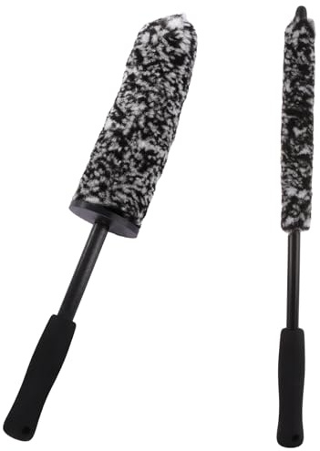 ASelected Car Wheel Rim Cleaning Brush Long Handle, Black, ONE Size