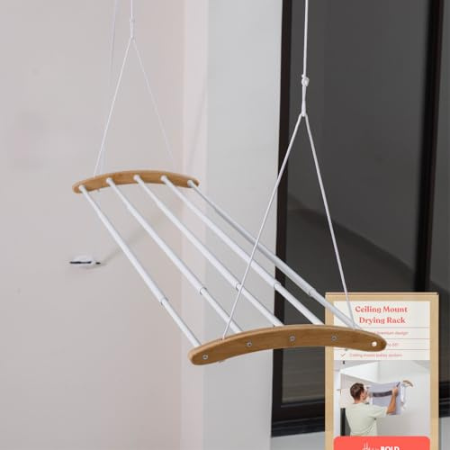 Home in Bold Deckenmontierter Wäscheständer für Wäsche, Platzsparend, Metall, Spannungsmontage, 21'' - 32''