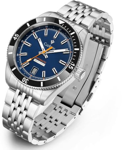 CADISEN Automatik Uhr Herren Mechanische Saphirglas 100M Wasserdicht Beiläufig Unternehmen (blau)