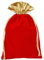 | 6 Samtsäckchen mit Goldbordüre, Geschenkbeutel, Stoffbeutel, Weihnachten, Geburtstag, Advent (rot 40x30 cm)