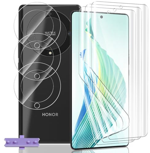 Yieehhow [3+3 Pièces] Protection D'écran pour Honor Magic 5 Lite, HD Souple TPU Film et Verre Trempé Protecteur D'objectif Caméra, Anti-Rayures, Protection Écran Flexible pour Honor Magic 5 Lite